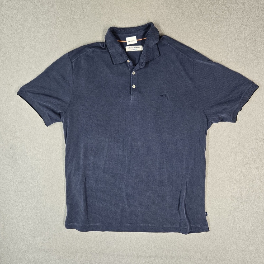 Tommy Bahama Men Polo XXL/TTG Blue Embroidered ISLANDZONE Activewear Logo